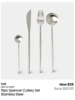 Myer 16pc Spencer Cutlery Set Stainless Steel offer