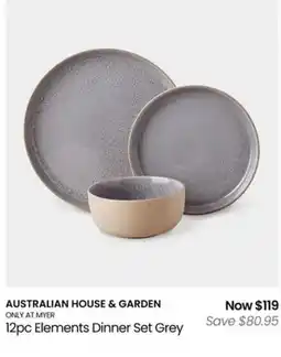 Myer Australian house & garden 12pc elements dinner set grey offer