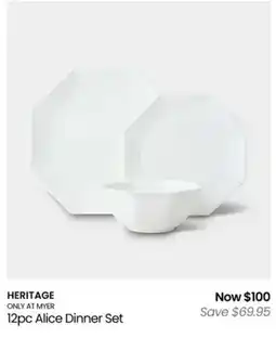 Myer 12pc alice dinner set offer