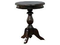 LivingStyles Tillion Mahogany Timber Round Wine Table, 50cm, Chocolate offer