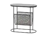 LivingStyles Hyde Glass Topped Iron Side Table offer