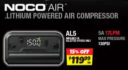 Autobarn Noco air™ .lithium powered air compressor offer