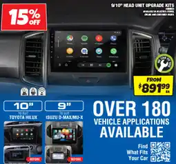 Autobarn 9/10" head unit upgrade kits offer