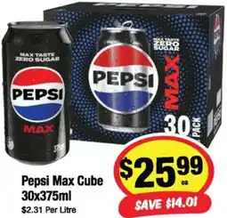 CORNETTS Pepsi Max Cube offer