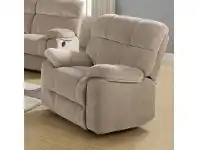 Stade Fabric Recliner Sofa, 1 Seater, Latte