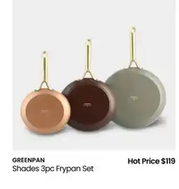 Myer Greenpan shades 3pc frypan set offer