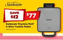Joyce Mayne Sunbeam 'express melt' 4-slice toastie maker offer