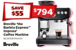 Joyce Mayne Breville 'the barista express impress coffee machine offer