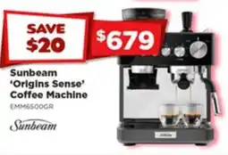 Joyce Mayne Sunbeam 'origins sense' coffee machine offer