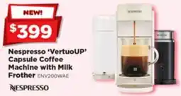 Joyce Mayne Nespresso 'vertuoup' capsule coffee machine with milk frother offer