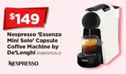 Joyce Mayne Nespresso 'essenza mini solo' capsule coffee machine by de'longhi offer