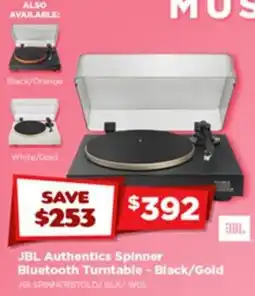 Joyce Mayne Jbl authentics spinner bluetooth turntable - black/gold offer