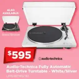 Joyce Mayne Audio-technica fully automatic belt-drive turntable - white/silver offer