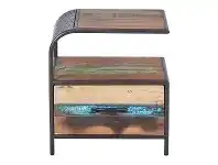 LivingStyles Aru Commercial Grade Industrial Recycled Timber & Iron Bedside Table, Left offer
