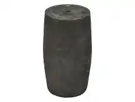 LivingStyles Jayapura Paulownia Wood Decor Drum Stool, Large, Black offer