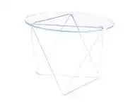 LivingStyles Metageo Glass & Metal Side Table, Clear / White offer