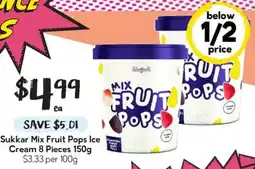 Drakes Sukkar Mix Fruit Pops Ice Cream 8 Pieces offer