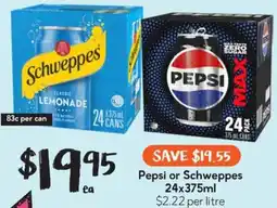 Drakes Pepsi or Schweppes offer