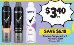 Drakes Rexona Antiperspirant Aerosol offer
