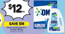 Drakes Omo Laundry Liquid or Powder offer