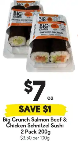 Drakes Big Crunch Salmon Beef & Chicken Schnitzel Sushi offer