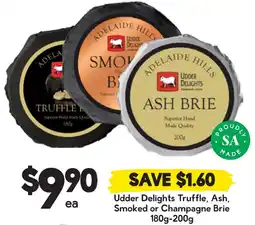 Drakes Udder Delights Truffle, Ash, Smoked or Champagne Brie offer