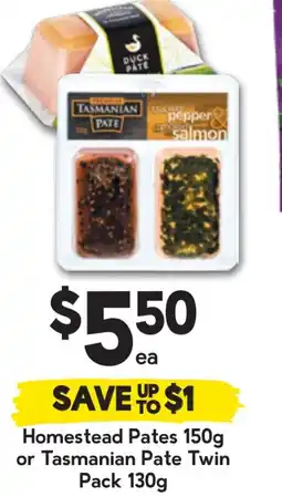 Drakes Homestead Pates or Tasmanian Pate Twin Pack x offer