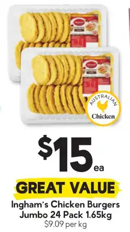 Drakes Ingham's Chicken Burgers Jumbo offer