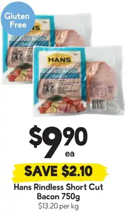 Drakes Hans Rindless Short Cut Bacon offer