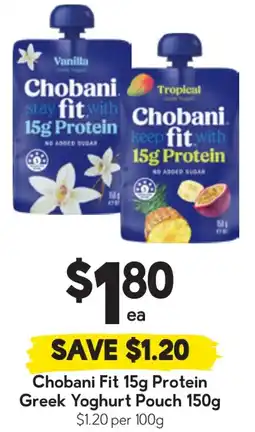 Drakes Chobani Fit Protein Greek Yoghurt Pouch offer