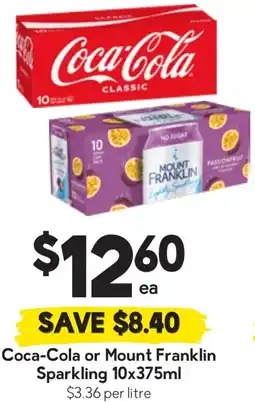 Drakes Coca-Cola or Mount Franklin Sparkling offer