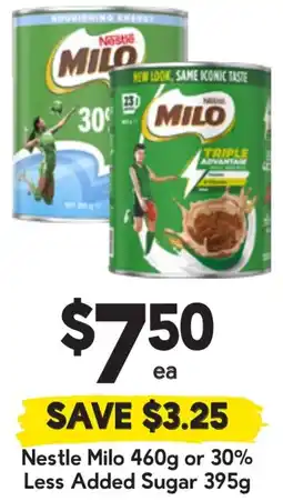 Drakes Nestle Milo or 30% Less Added Sugar offer