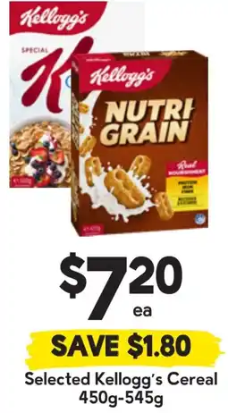 Drakes Selected Kellogg's Cereal offer