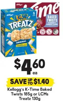 Drakes Kellogg's K-Time Baked Twists or LCMs Treatz offer