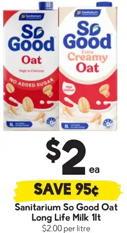 Drakes Sanitarium So Good Oat Long Life Milk offer