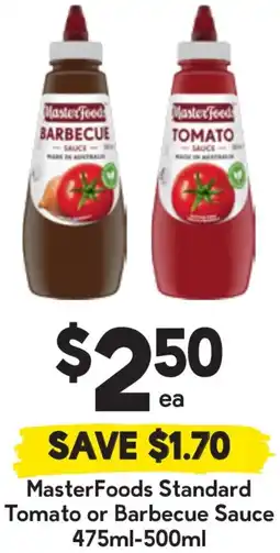 Drakes MasterFoods Standard Tomato or Barbecue Sauce offer