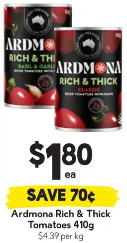 Drakes Ardmona Rich & Thick Tomatoes offer