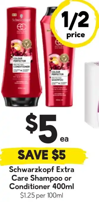 Drakes Schwarzkopf Extra Care Shampoo or Conditioner offer