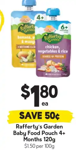 Drakes Rafferty's Garden Baby Food Pouch 4+ Months offer