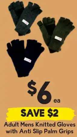 Drakes Adult Mens Knitted Gloves with Anti Slip Palm Grips offer