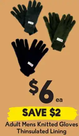 Drakes Adult Mens Knitted Gloves Thinsulated Lining offer