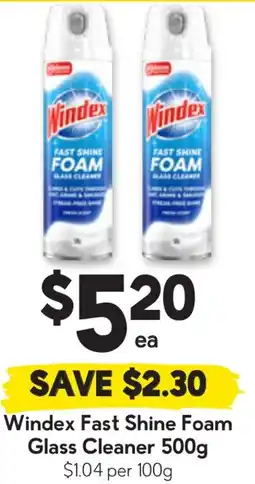 Drakes Windex Fast Shine Foam Glass Cleaner offer
