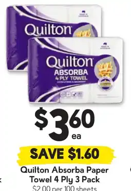 Drakes Quilton Absorba Paper Towel 4 Ply offer