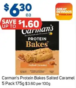 Foodland Carmans Protein Bakes Salted Caramel offer