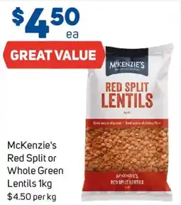 Foodland McKenzies Red Split or Whole Green Lentils offer