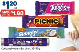 Foodland Cadbury Medium Bar Lines offer