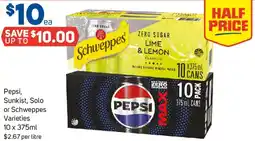 Foodland Pepsi Sunkist Solo or Schweppes Varieties offer