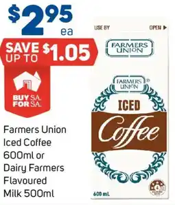 Foodland Farmers Union Iced Coffee or Dairy Farmers Flavoured Milk offer