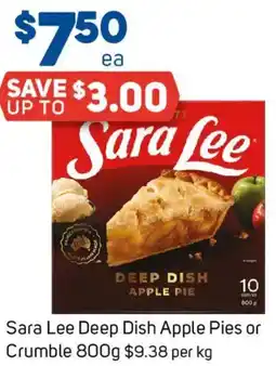 Foodland Sara Lee Deep Dish Apple Pies or Crumble offer
