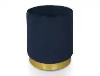 LivingStyles Alvina Velvet Fabirc Round Ottoman, Navy offer